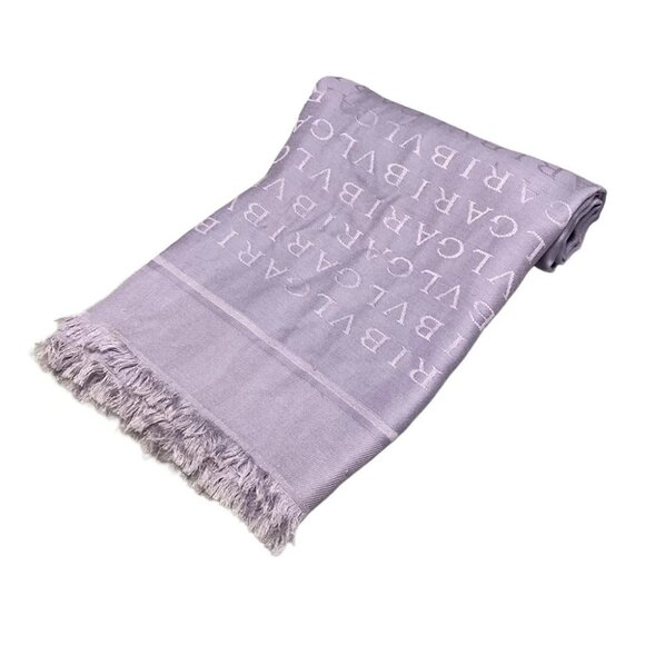 Auth BVLGARI - Light Purple Silk Wool Scarf - Picture 1 of 6